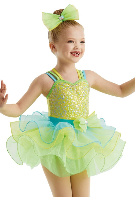 Pre-Owned Costume Weissman  11531 XS Child Yellow Tutu Jazz Sequin