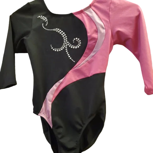 Pre-Owned Leotard Freestyle Small Child Pink Black Jazz Acro