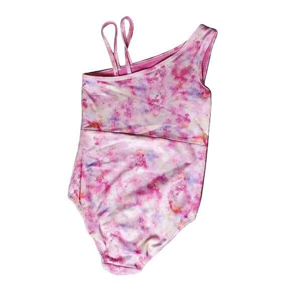 Pre-Owned Leotard Cat & Jack Large Child Pink Print Open Back Long Sleeve Jazz Acro (Copy)
