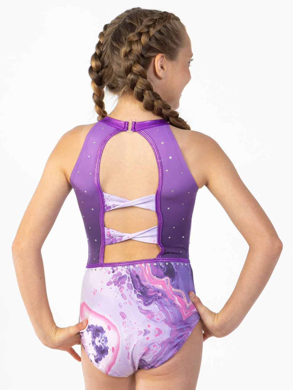 NEW Gymnastics Leotard Garland Activewear Marble Twist Acro Tumbling