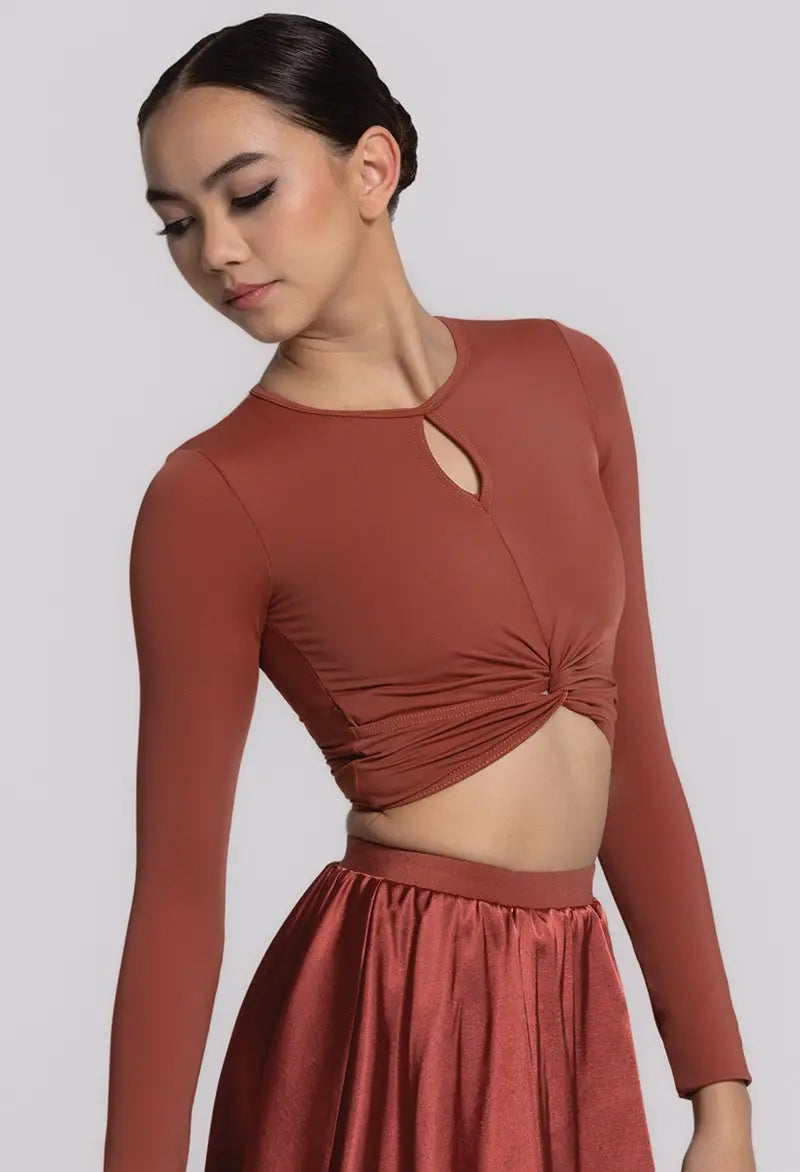 Pre-Owned Crop Top Balera MJ13068 Large Child Burnt Orange Contemporary