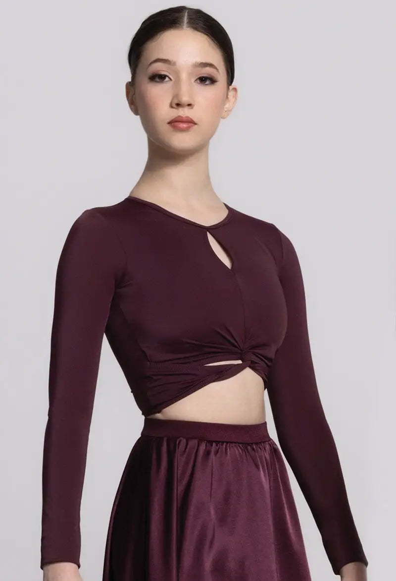 Pre-Owned Costume Medium Child Burgundy Weissman MJ13068/MJ12237 Jazz Contemporary Acro 2 pc Crop Pants