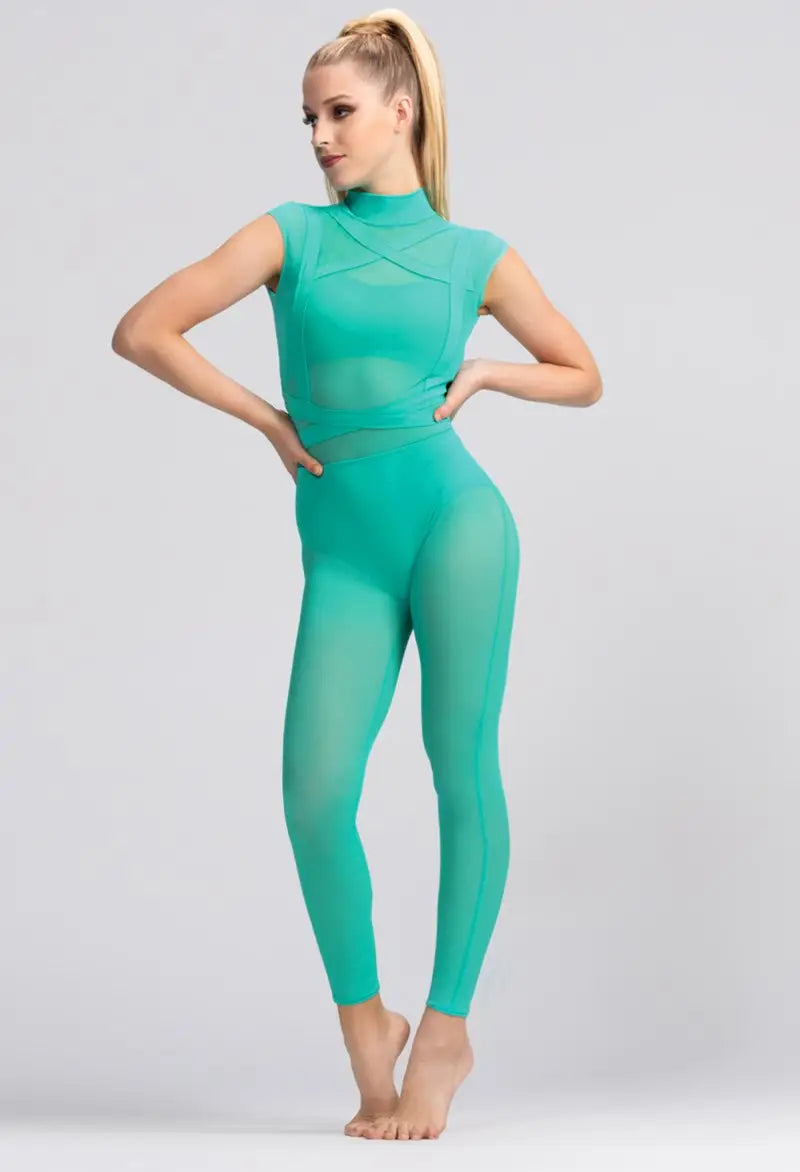Pre-Owned Costume Weissman MT11571 Medium Child Teal Jazz Contemporary