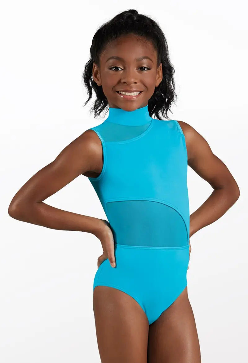 New Leotard Leotard 6x-7 Child Balera MT11612 Black Moch Neck Mesh Ballet Tap Jazz