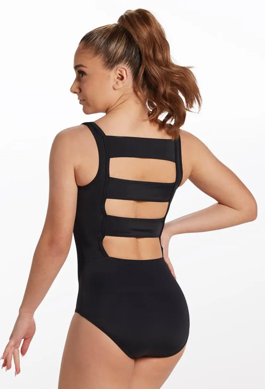 Pre-Owned Leotard Black Medium Child Balera MT12063 Wide Ladder Back Leotard