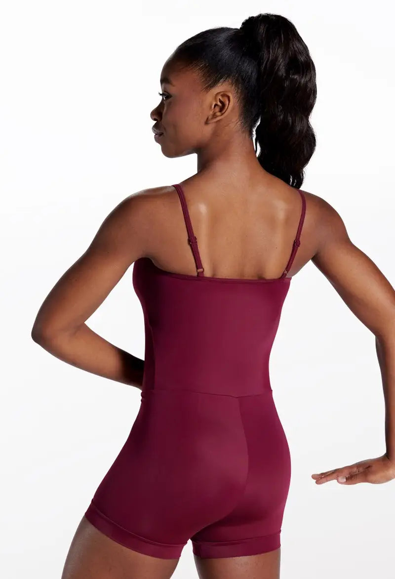 Pre-Owned Leotard Weissman  MT12127 Medium Adult Red Shorts Ballet Jazz Modern