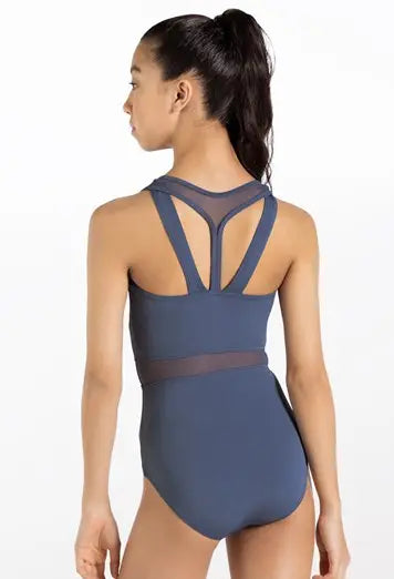 Pre-Owned Leotard Balera MT12489 Mesh Tank Large Child Blue Jazz Modern