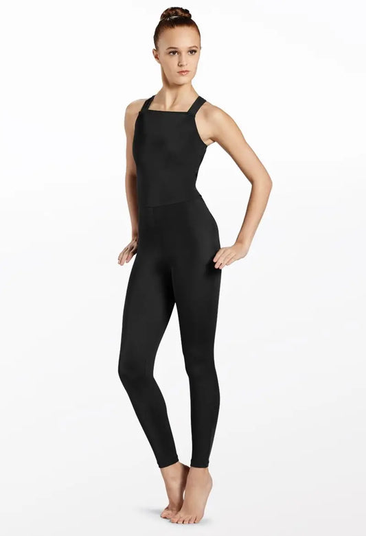 Pre-Owned Costume Medium Adult Black Weissman MT12633 Jazz Acro Contemporary Unitard Keyhole