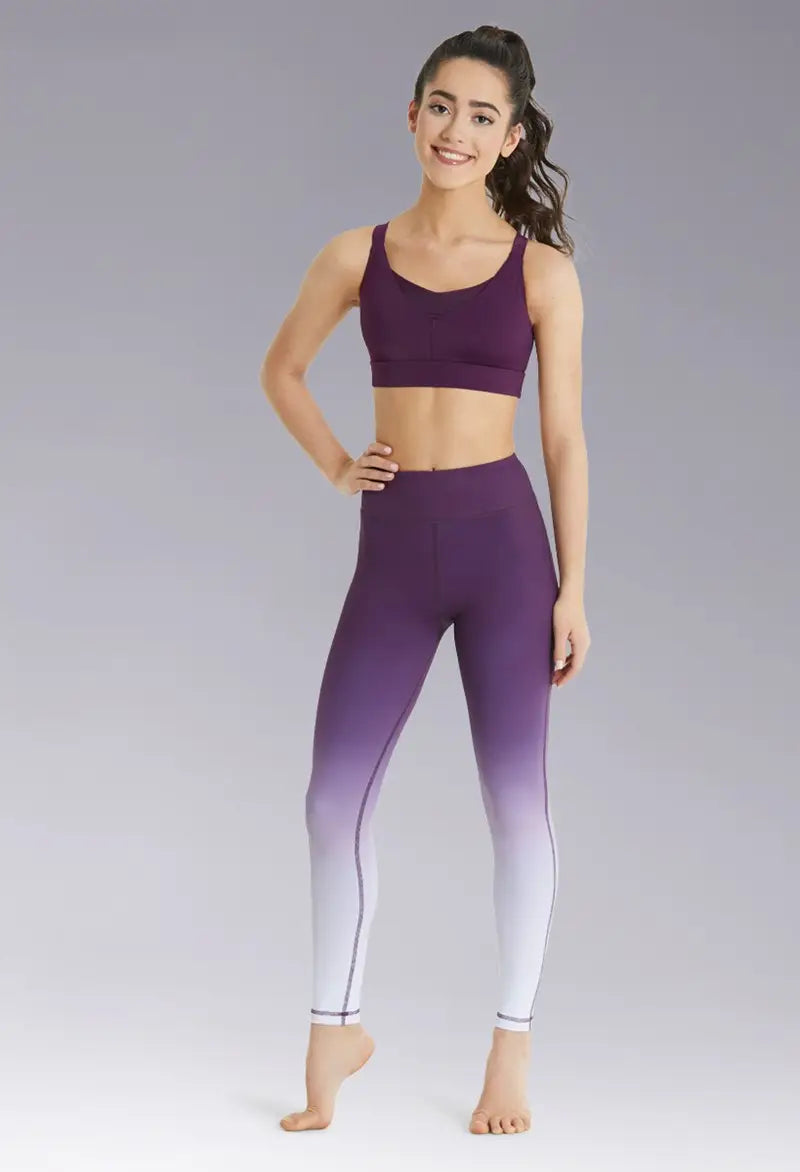 Pre-Owned Leggings Balera PL11340 Large Child Purple Ombre Hip Hop jazz