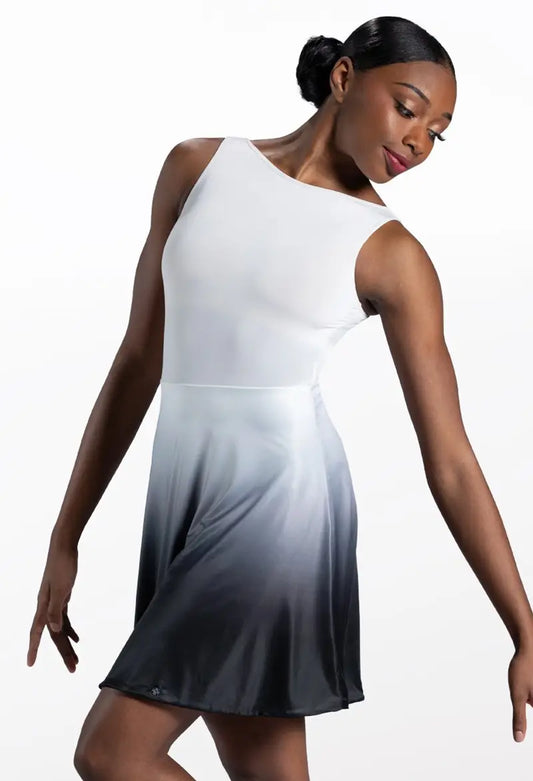Pre-Owned Costume Medium Adult White Balera PL12678 Lyrical Contemporary Ballet Ombre Transition