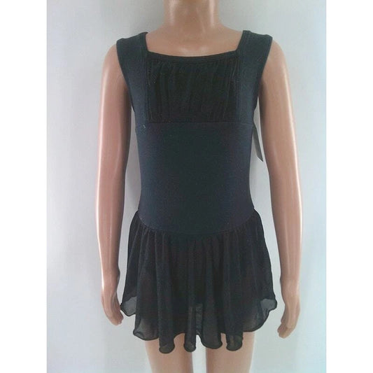 Pre-Owned Leotard Dress Freestyle Medium Child 7/8 Black Sparkle