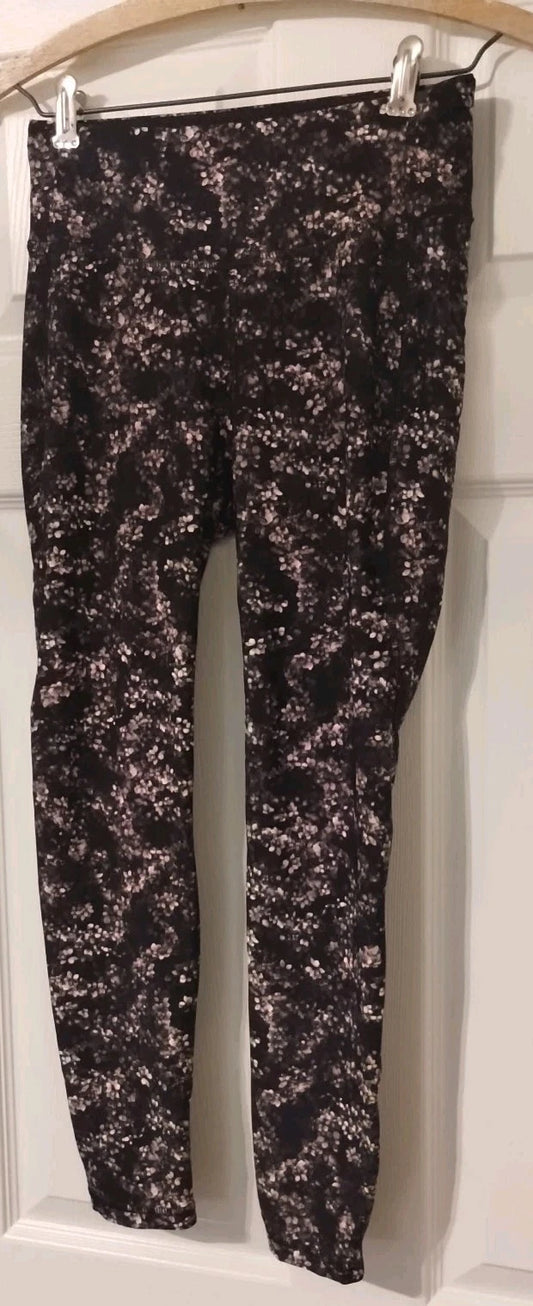 Pre-Owned Leggings Medium Adult Calia Black Floral Pocket High Quality