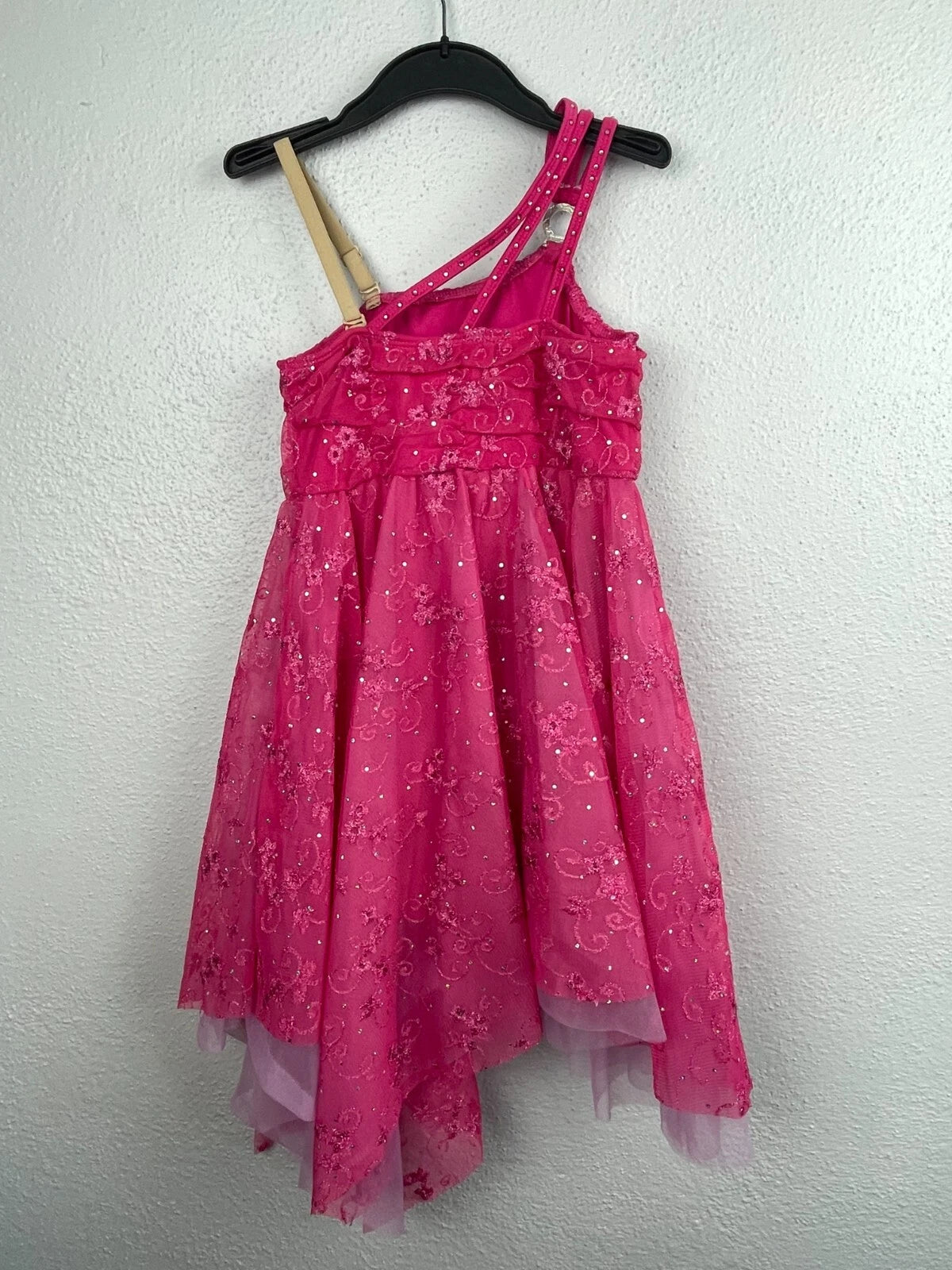 Pre-Owned Costume Large Child Pink Revolution 0250 Lyrical Jazz Contemporary Lace Sparkle Dress