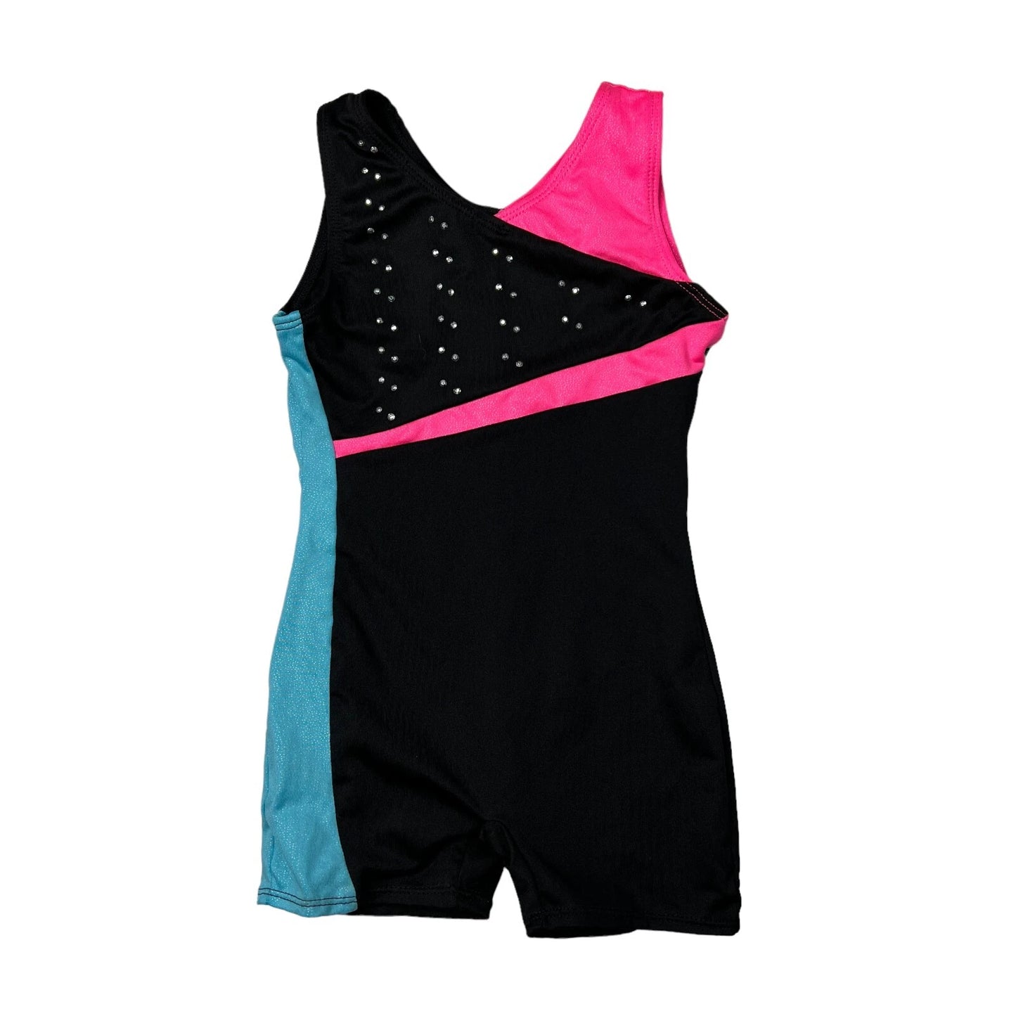 Pre-Owned Biketard Freestyle Medium Child Purple Pink Acro Tumbling