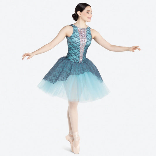 Pre-Owned Costume Small Adult Green Revolution RC22633 Ballet Pointe YAGP Tutu Lace