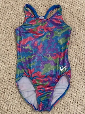 Pre-Owned Leotard Gk Elite XS Adult Bright camo Gymnastics