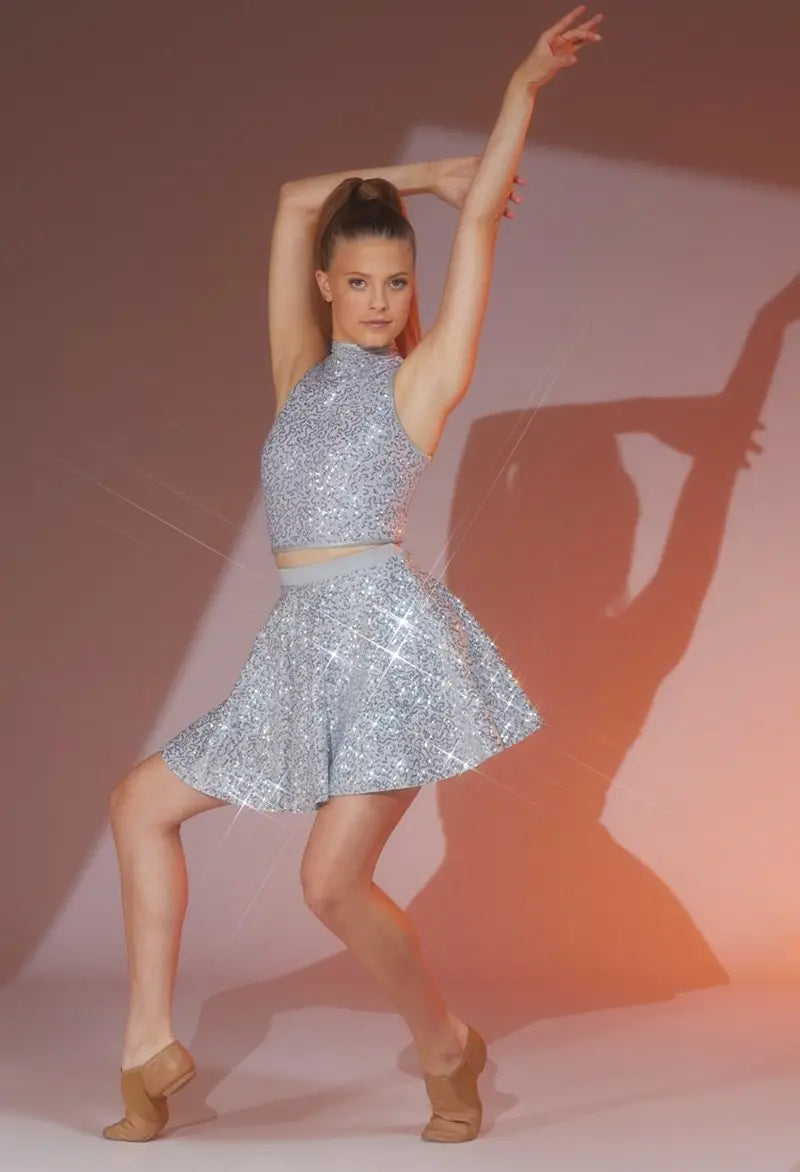 Pre-Owned Costume Skirt Multiple Sizes Red Balera S12431 Sequin Jazz Tap