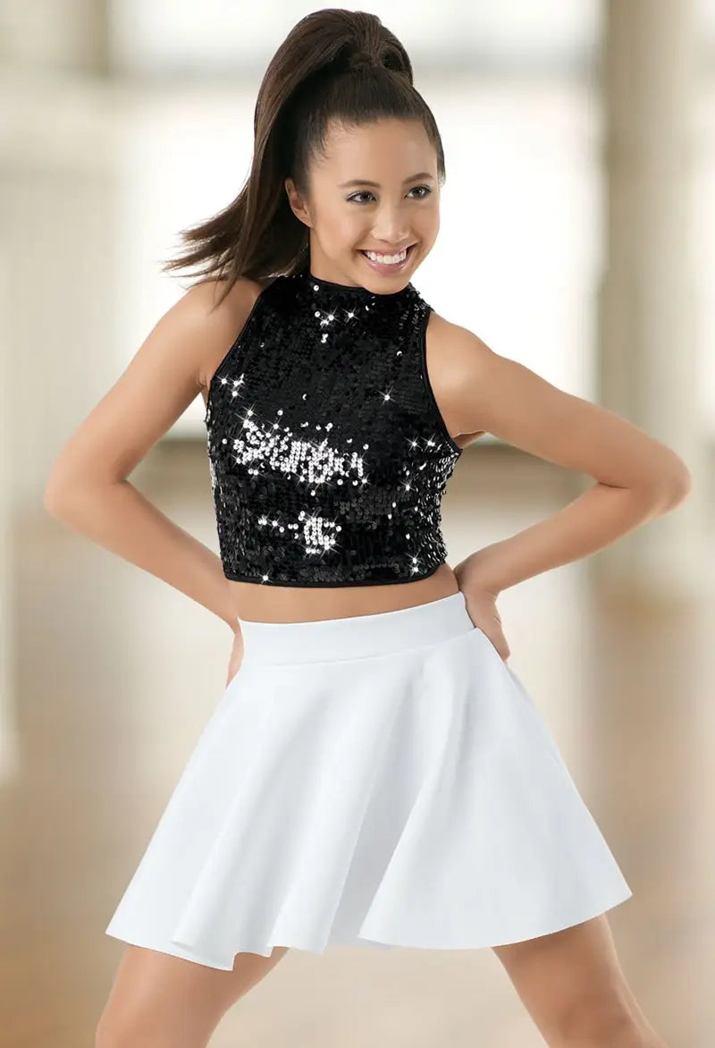 Pre-Owned Skirt Costume Weissman S8250 Black Skater Skirt w/Briefs