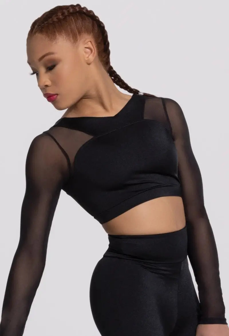 Pre-Owned Crop Top Medium Adult Black Weissman 14859 Top Jazz Tap