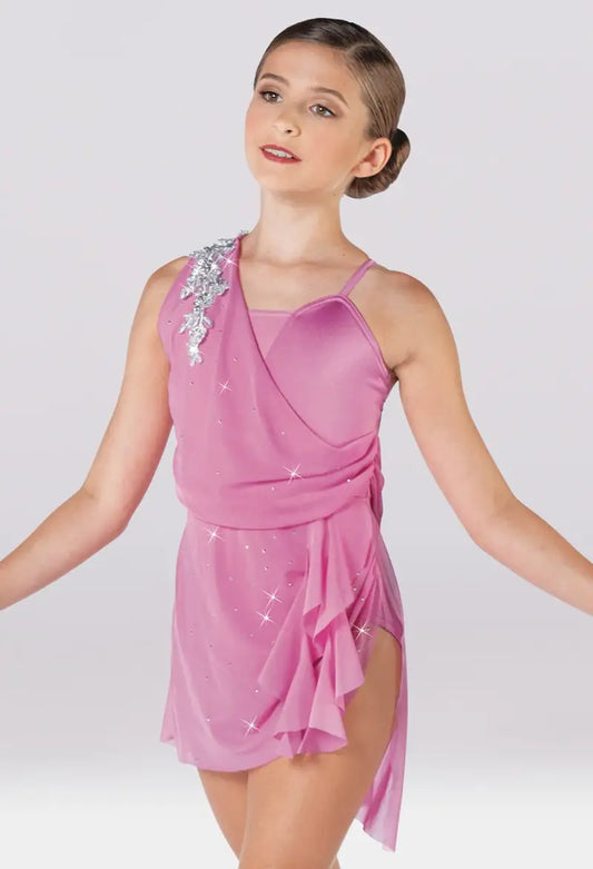 Pre-Owned Costume Medium Child Pink Weissman SM13053 Lyrical Ballet Contemporary Flowy Sequin