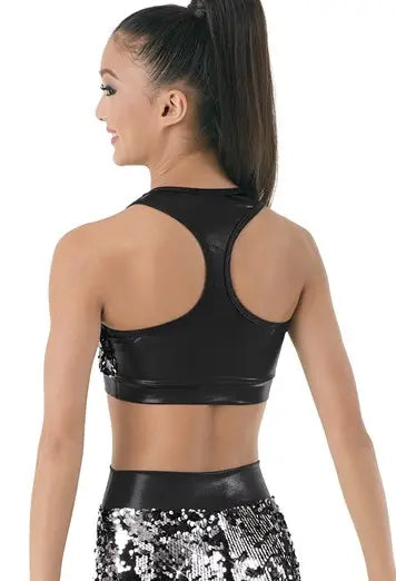 Pre-Owned Costume Top Balera SQ10256 Medium Adult BLACK Jazz Tap Hip Hop