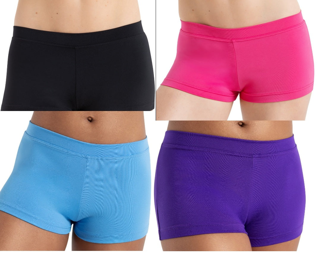 New Shorts Capezio TB113C Boycut Lowrise Black or Nude Shorts